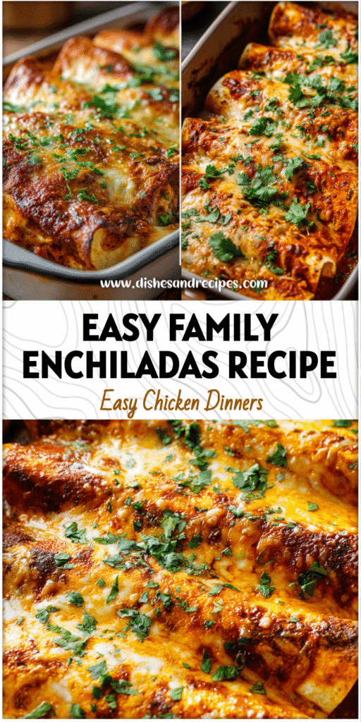 Golden baked enchiladas topped with melted cheese and sprinkled cilantro served fresh from the oven
